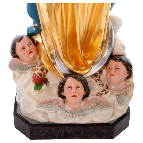 Virgen de la Asunción del Murillo cm 180 fibra de vidrio con ojos de vidrio 9