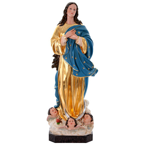 Nossa Senhora da Assunção de Murillo 180 cm fibra de vidro com olhos de vidro 1