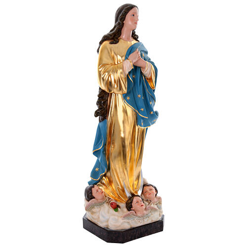 Nossa Senhora da Assunção de Murillo 180 cm fibra de vidro com olhos de vidro 4