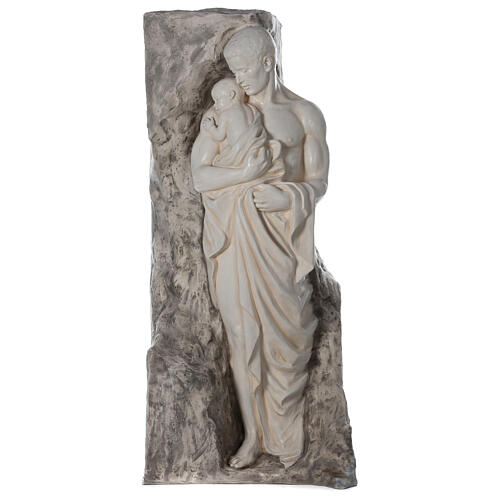 Statue Paternité fibre de verre 160 cm finition blanche 1