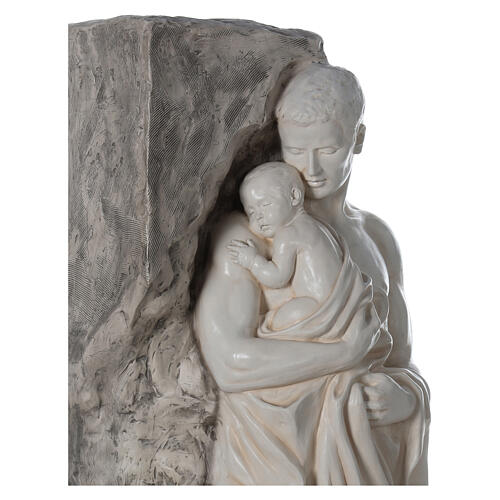 Statue Paternité fibre de verre 160 cm finition blanche 2