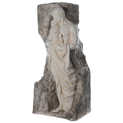Statue Paternité fibre de verre 160 cm finition blanche 3