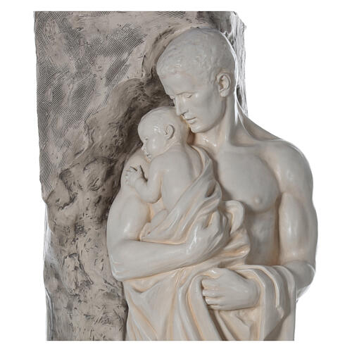 Estátua Paternidade fibra de vidro 160 cm acabamento branco 4