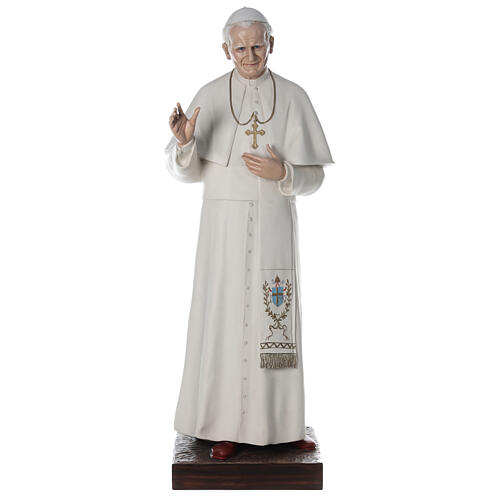 Statue Pape Jean-Paul II yeux en verre 170 cm fibre de verre 1