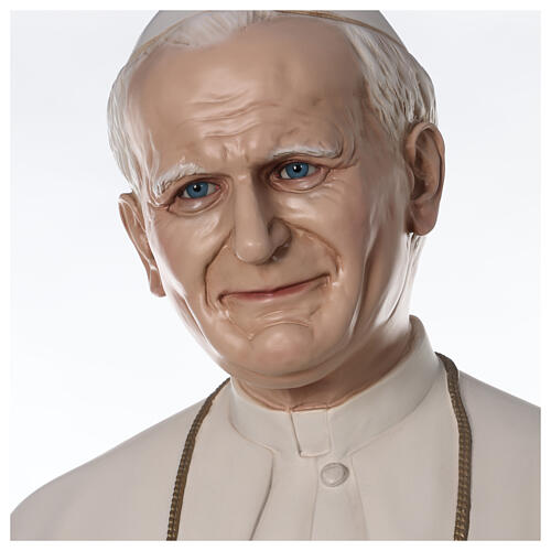 Statue Pape Jean-Paul II yeux en verre 170 cm fibre de verre 2
