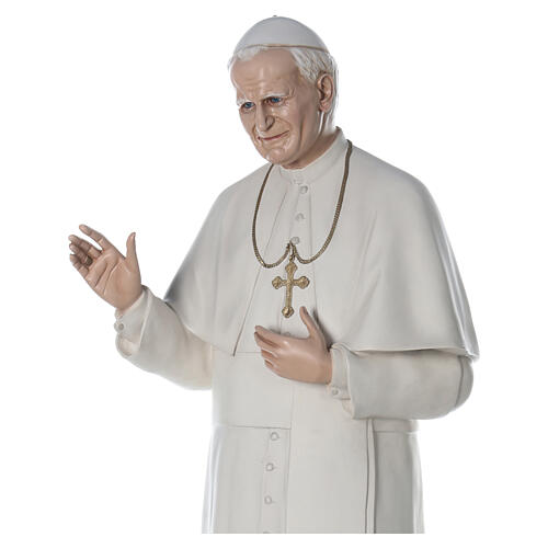 Statue Pape Jean-Paul II yeux en verre 170 cm fibre de verre 3