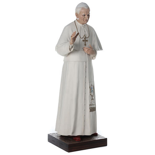 Statue Pape Jean-Paul II yeux en verre 170 cm fibre de verre 4