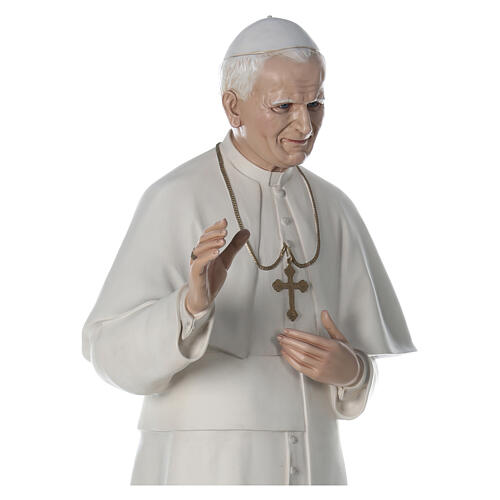 Statue Pape Jean-Paul II yeux en verre 170 cm fibre de verre 5