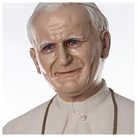 Estátua Papa João Paulo II olhos de vidro 170 cm fibra de vidro