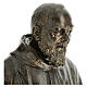Busto Padre Pio 60 cm fibra de vidro para exterior acabamento bronze s2