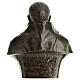 Busto Padre Pio 60 cm fibra de vidro para exterior acabamento bronze s5