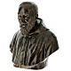 Half bust Saint Pio 60 cm in fiberglass for outdoor use with bronze finish s3
