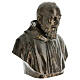 Half bust Saint Pio 60 cm in fiberglass for outdoor use with bronze finish s4