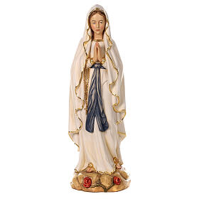 Virgen de Lourdes 100x35x30 cm fibra de vidrio coloreada