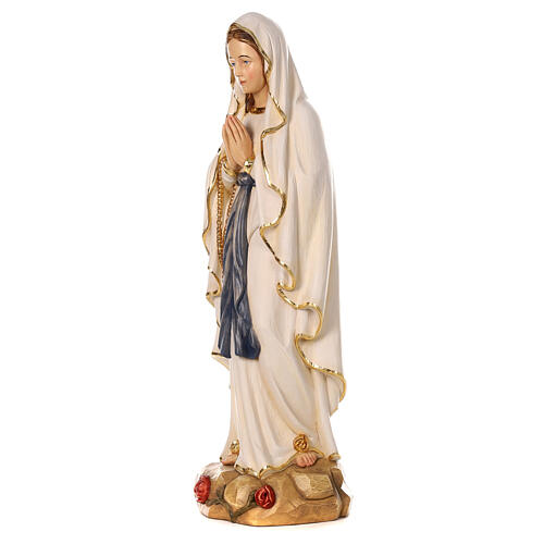 Virgen de Lourdes 100x35x30 cm fibra de vidrio coloreada 3