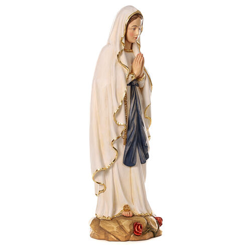 Virgen de Lourdes 100x35x30 cm fibra de vidrio coloreada 6
