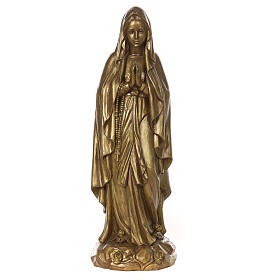 Gottesmutter von Lourdes, 80x25x25 cm, Glasfaserkunststoff, Bronze-Finish