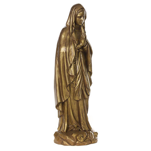 Gottesmutter von Lourdes, 80x25x25 cm, Glasfaserkunststoff, Bronze-Finish 5