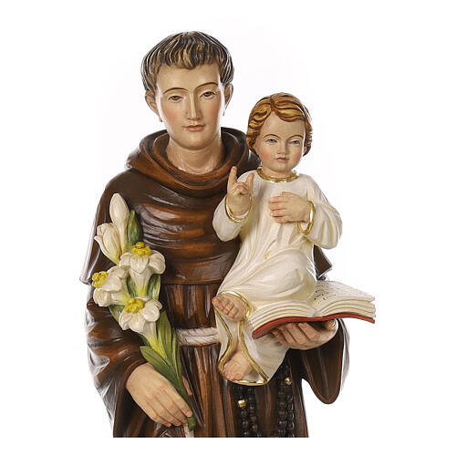 Saint Antoine de Padoue avec Enfant Jésus fibre verre 80x30x20 cm 2