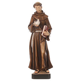 Saint Francis statue colored fiberglass 80x25x20 cm