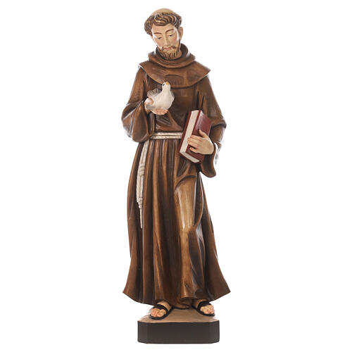 Saint Francis statue colored fiberglass 80x25x20 cm 1