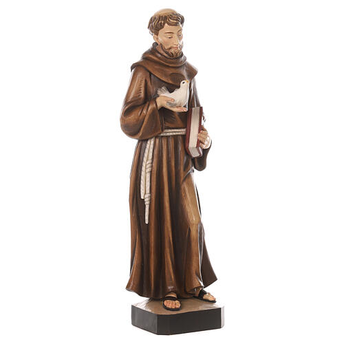 Saint Francis statue colored fiberglass 80x25x20 cm 3