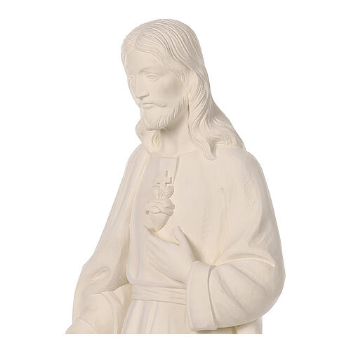 Heiligstes Herz Jesu, 80x25x20 cm, Glasfaserkunststoff, weiß 2