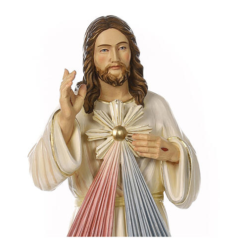 Jesús Misericordioso con corazón 80x30x30 cm fibra de vidrio 6