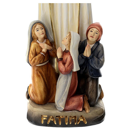 Virgen Fátima pastores 60x20x15 cm fibra de vidrio coloreada 4