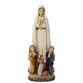 Notre-Dame de Fatima avec bergers 60x20x15 cm fibre de verre colorée