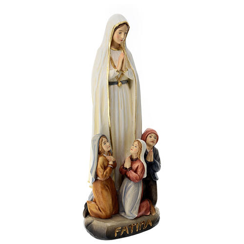 Notre-Dame de Fatima avec bergers 60x20x15 cm fibre de verre colorée 3