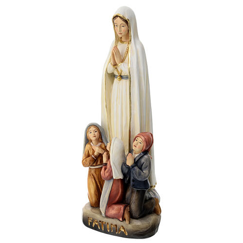 Notre-Dame de Fatima avec bergers 60x20x15 cm fibre de verre colorée 5