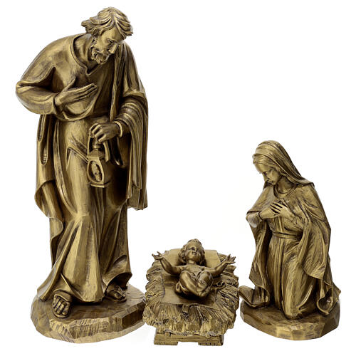 Holy Family in burnished fiberglass 60 cm 1