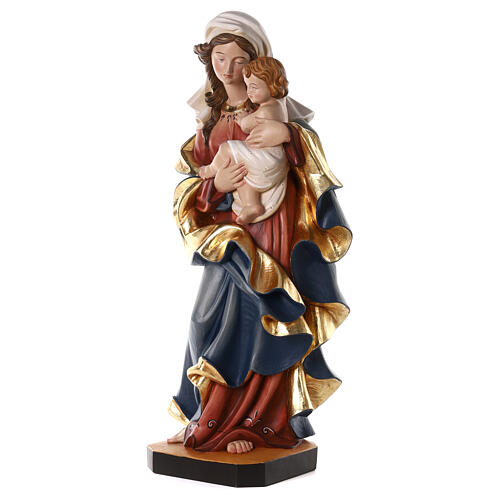 Virgin Mary of the Heart statue colored fiberglass 100x45x35 cm 3