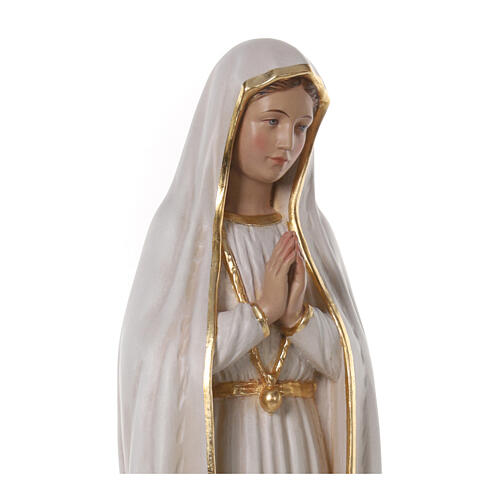 Virgen de Fátima fibra de vidrio 80x25x25 cm coloreada 4