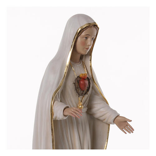 Virgen de Fátima 70x25x20 cm Corazón Inmaculado fibra de vidrio 4
