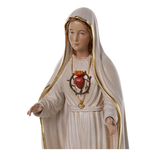 Virgen de Fátima 70x25x20 cm Corazón Inmaculado fibra de vidrio 10