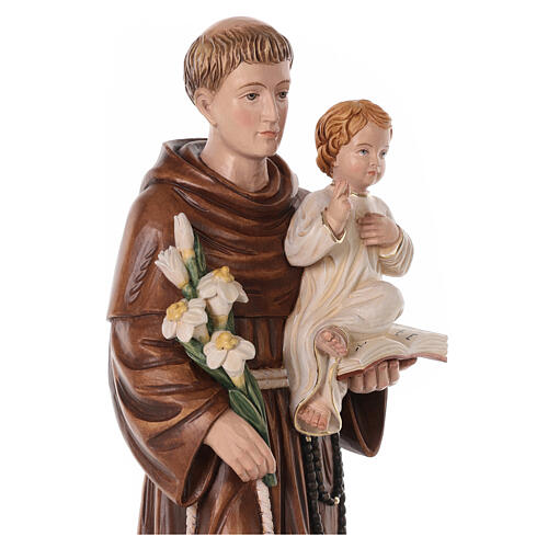 Saint Antoine de Padoue 65x25x15 cm avec Enfant Jésus fibre verre 6