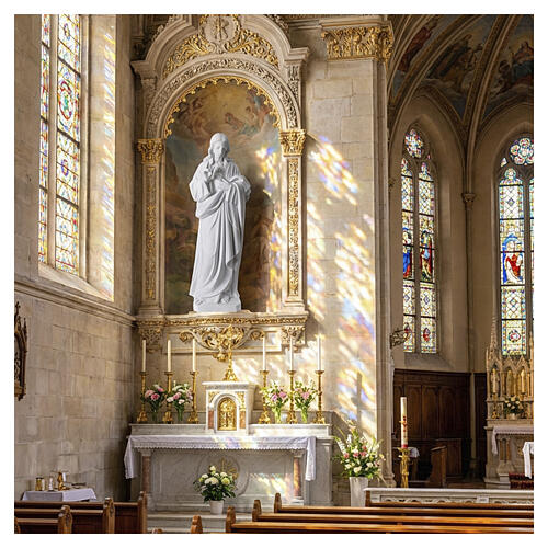 Blessing Sacred Heart of Jesus marble dust statue, 40 in 4