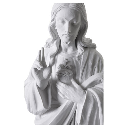 Statua Gesù Sacro Cuore benedicente marmo 100 cm 3