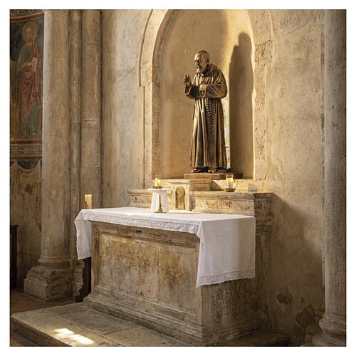 Padre Pio, 20-inch statue in Carrara marble dust with bronze finish 2