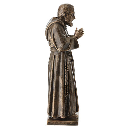 Figura Świętego Pio, 50 cm, proszek marmurowy z Carrary, wykończenie brązowe 6