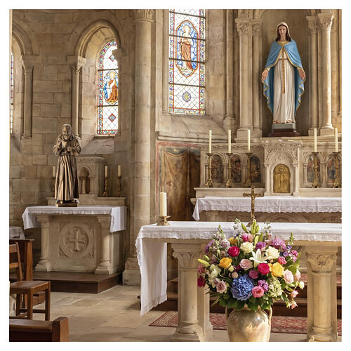 Statua San Padre Pio 60 cm marmo sintetico bronzato 4