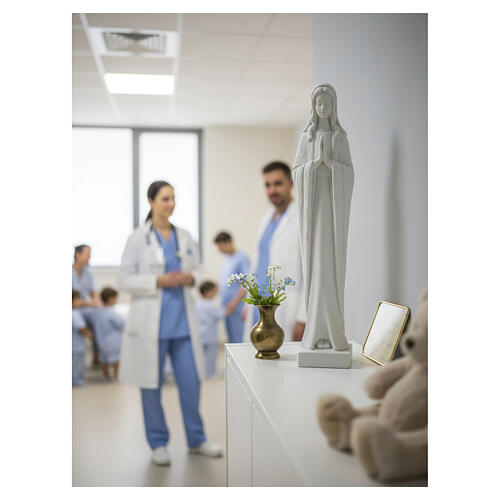 Virgin Mary in prayer statue in marble dust, 65 cm 4