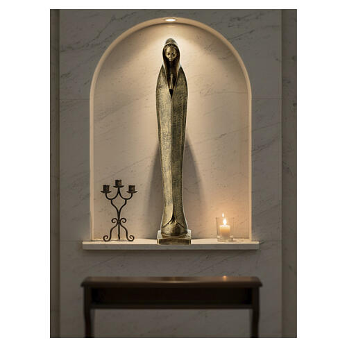 Virgen manos juntas polvo de mármol de Carrara bronceada 60 cm 4