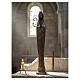 Our Lady with folded hands statue in bronzed Carrara marble dust, 60 cm s2