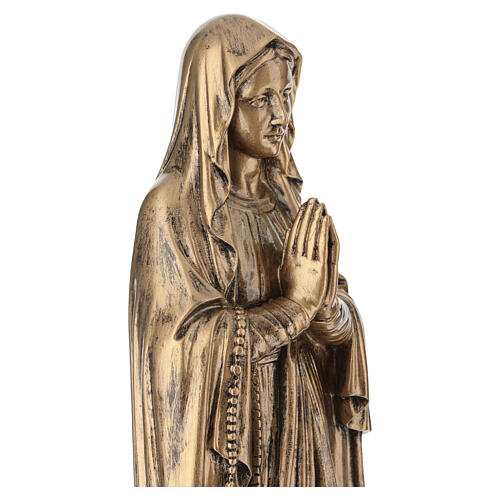 Our Lady of Lourdes, bronze-finished marble dust statue, 24 in, OUTDOOR 7