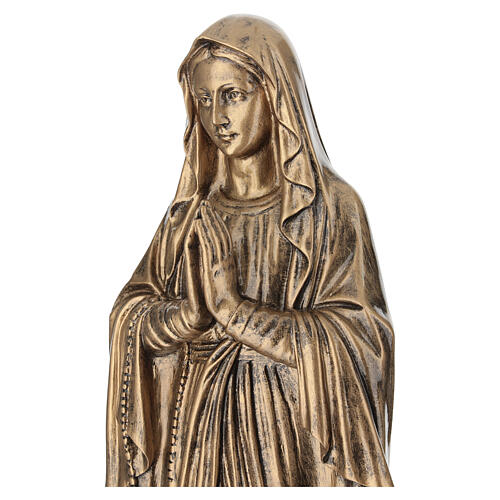 Statua polvere di marmo per esterno Madonna di Lourdes bronzata 60 cm 4