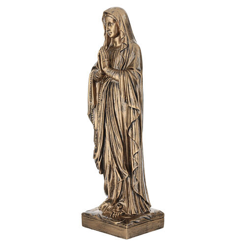 Statua polvere di marmo per esterno Madonna di Lourdes bronzata 60 cm 5