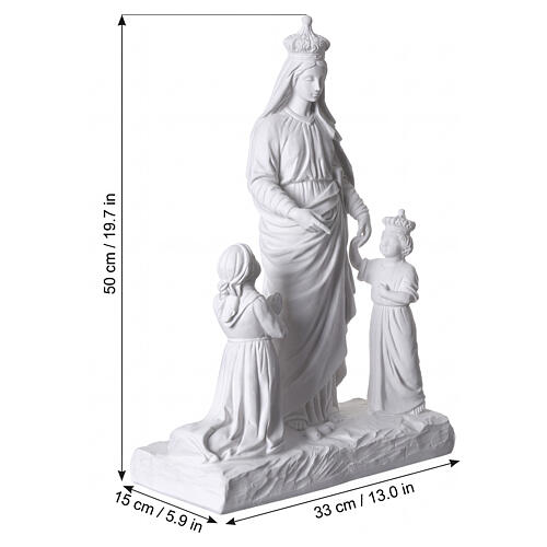 Statua Madona delle Nevi polvere di marmo Carrara bianco 50 cm 2